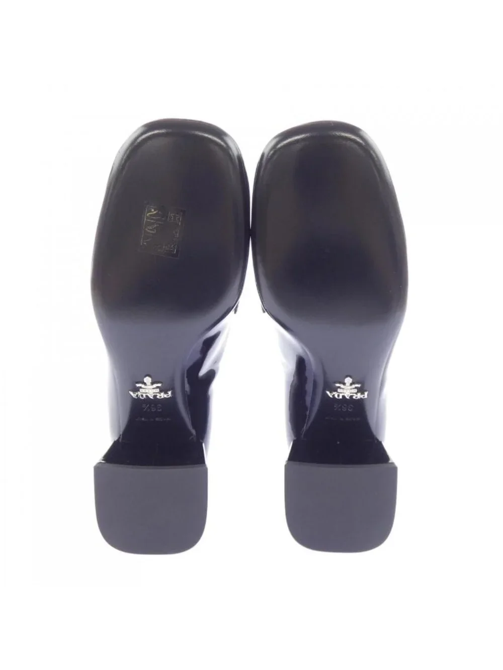 Prada Triangle Logo Chunky Heels Loafers Shoes